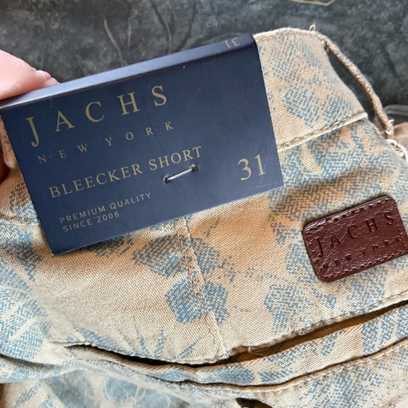 Jachs Men’s Bleecker Shorts Stretch Chino 9” Khaki Blue Floral Print Size 31 NWT - Picture 7 of 7